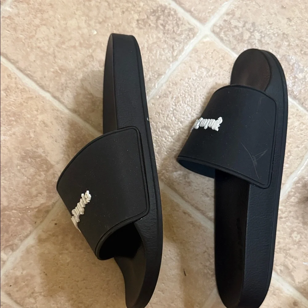 Palm Angels Black Logo Slides